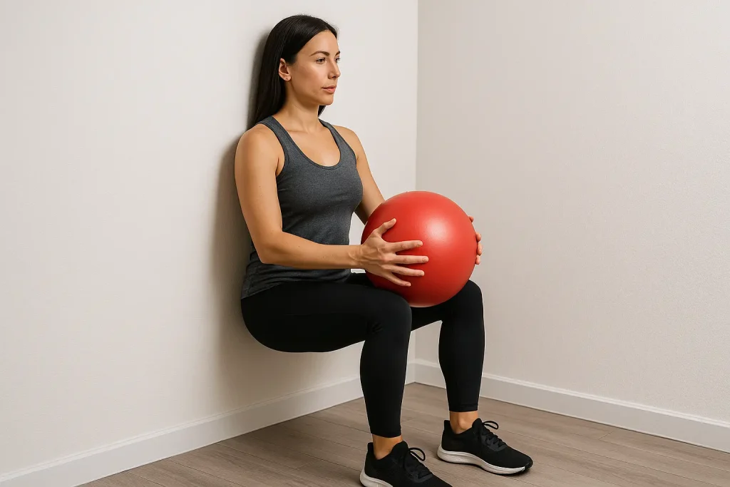 Chaise contre un mur avec ballon