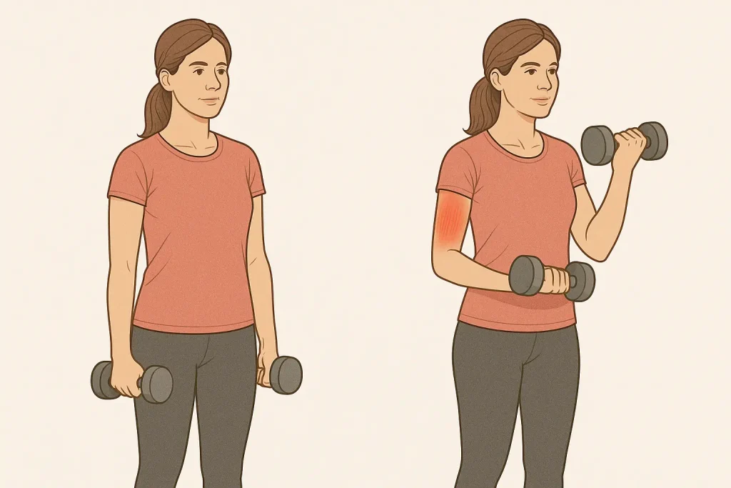 curls avec haltères