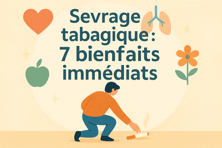 Bienfaits immédiats sevrage tabagique personnage santé
